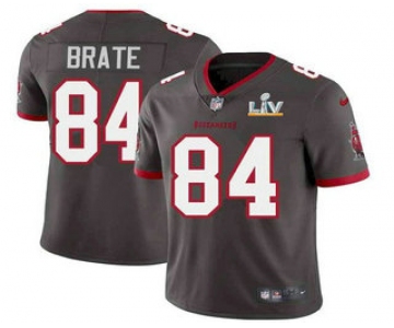 Men's Tampa Bay Buccaneers #84 Cameron Brate Grey 2021 Super Bowl LV Limited Stitched NFL Jersey