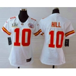 Women's Kansas City Chiefs #10 Tyreek Hill White 2021 Super Bowl LV Vapor Untouchable Stitched Nike Limited NFL Jersey