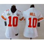 Women's Kansas City Chiefs #10 Tyreek Hill White 2021 Super Bowl LV Vapor Untouchable Stitched Nike Limited NFL Jersey