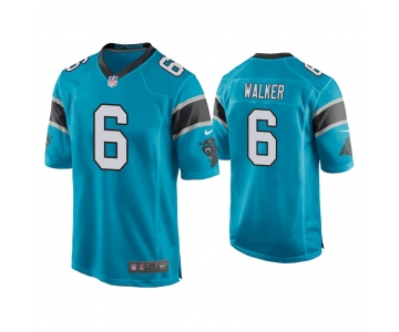 Men's Carolina Panthers #6 P.J. Walker Blue Game Nike Jersey
