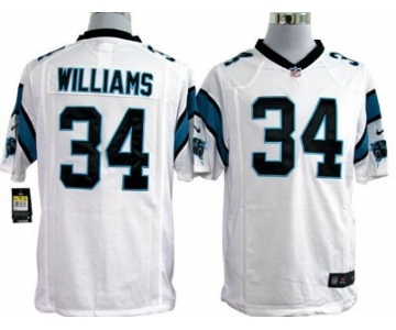 Nike Carolina Panthers #34 DeAngelo Williams White Game Jersey