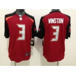 Men's Tampa Bay Buccaneers #3 Jameis Winston 2015 NFL Draft 1st Overall Pick Nike Red Game Jersey