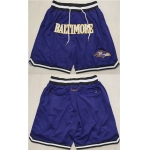 Men's Baltimore Ravens Purple Shorts (Run Small)