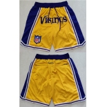Men's Minnesota Vikings Yellow Just Don Swingman Throwback Shorts