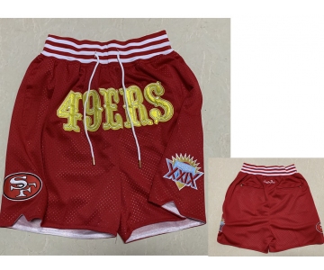 Men's San Francisco 49ers Red XXIX Super Bowl Patch Just Don Shorts