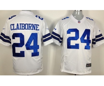 Nike Dallas Cowboys #24 Morris Claiborne White Game Jersey