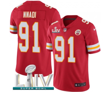 Nike Chiefs #91 Derrick Nnadi Red Super Bowl LIV 2020 Team Color Youth Stitched NFL Vapor Untouchable Limited Jersey