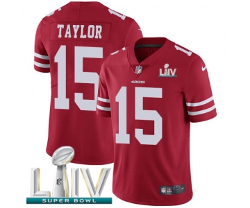 Nike 49ers #15 Trent Taylor Red Super Bowl LIV 2020 Team Color Youth Stitched NFL Vapor Untouchable Limited Jersey