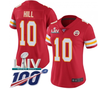 Nike Chiefs #10 Tyreek Hill Red Super Bowl LIV 2020 Team Color Women's Stitched NFL 100th Season Vapor Untouchable Limited Jersey