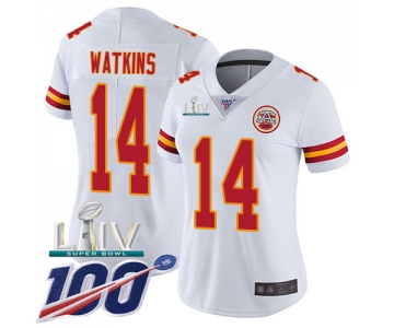 Nike Chiefs #14 Sammy Watkins White Super Bowl LIV 2020 Women's Stitched NFL 100th Season Vapor Untouchable Limited Jersey