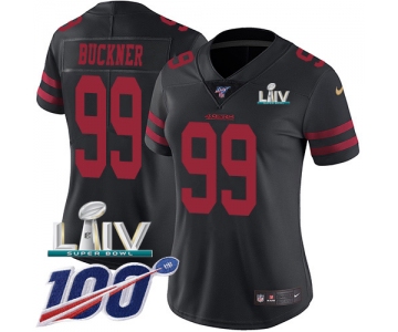 Nike 49ers #99 DeForest Buckner Black Super Bowl LIV 2020 Alternate Women's Stitched NFL 100th Season Vapor Limited Jersey