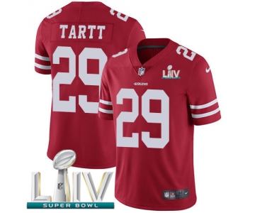 Nike 49ers #29 Jaquiski Tartt Red Super Bowl LIV 2020 Team Color Men's Stitched NFL Vapor Untouchable Limited Jersey