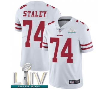 Nike 49ers #74 Joe Staley White Super Bowl LIV 2020 Men's Stitched NFL Vapor Untouchable Limited Jersey
