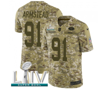 Nike 49ers #91 Arik Armstead Camo Super Bowl LIV 2020 Men's Stitched NFL Limited 2018 Salute To Service Jersey