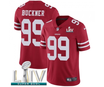 Nike 49ers #99 DeForest Buckner Red Super Bowl LIV 2020 Team Color Men's Stitched NFL Vapor Untouchable Limited Jersey