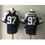 Men's 2017 NFL Draft Dallas Cowboys #97 Taco Charlton Blue Thanksgiving Alternate Stitched NFL Nike Elite Jersey
