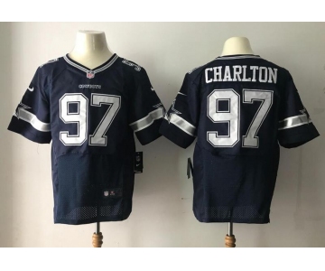 Men's 2017 NFL Draft Dallas Cowboys #97 Taco Charlton Navy Blue Team Color Stitched NFL Nike Elite Jersey