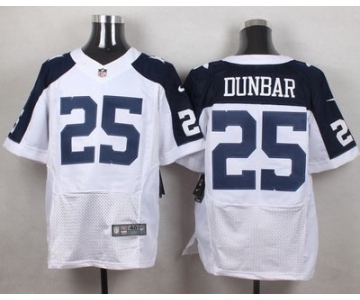 Men's Dallas Cowboys #25 Lance Dunbar White Thanksgiving Alternate NFL Nike Elite Jersey