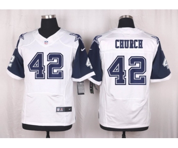 Men's Dallas Cowboys #42 42 Barry Church Nike White Color Rush 2015 NFL Elite Jersey