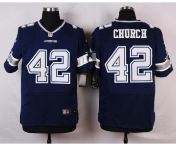 Men's Dallas Cowboys #42 Barry Church Navy Blue Team Color NFL Nike Elite Jersey