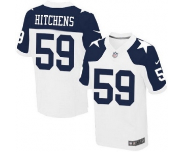 Men's Dallas Cowboys #59 Anthony Hitchens White Thanksgiving Alternate NFL Nike Elite Jersey