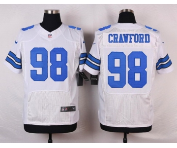 Men's Dallas Cowboys #98 Tyrone Crawford White Road NFL Nike Elite Jersey