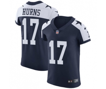 Men's Nike Dallas Cowboys #17 Allen Hurns Navy Blue Thanksgiving Stitched NFL Vapor Untouchable Throwback Elite Jersey