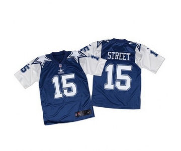 Nike Cowboys #15 Devin Street Navy BlueWhite Throwback Men's Stitched NFL Elite Jersey