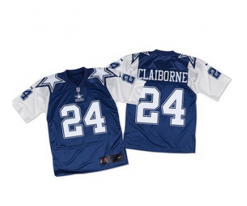 Nike Cowboys #24 Morris Claiborne Navy BlueWhite Throwback Men's Stitched NFL Elite Jersey