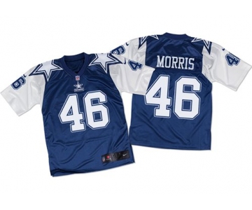 Nike Cowboys #46 Alfred Morris Navy BlueWhite Men's Stitched NFL Throwback Elite Jersey
