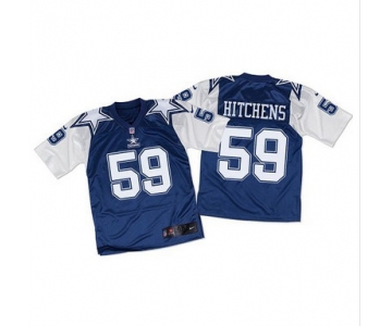 Nike Cowboys #59 Anthony Hitchens Navy BlueWhite Throwback Men's Stitched NFL Elite Jersey