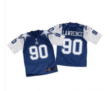 Nike Cowboys #90 Demarcus Lawrence Navy BlueWhite Throwback Men's Stitched NFL Elite Jersey