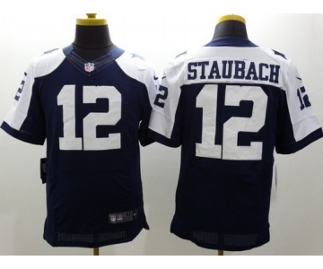 Nike Dallas Cowboys #12 Roger Staubach Blue Thanksgiving Elite Jersey