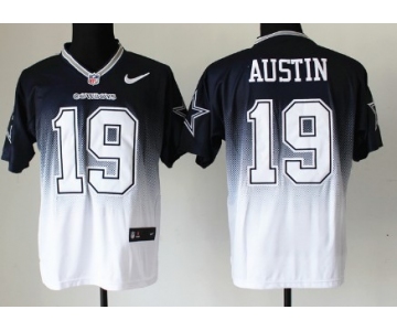 Nike Dallas Cowboys #19 Miles Austin Blue/White Fadeaway Elite Jersey