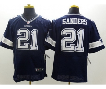 Nike Dallas Cowboys #21 Deion Sanders Blue Elite Jersey