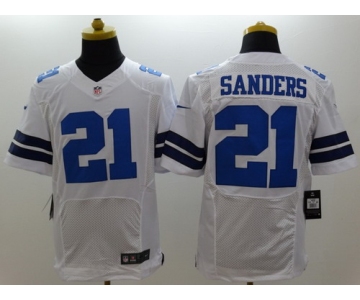 Nike Dallas Cowboys #21 Deion Sanders White Elite Jersey