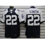 Nike Dallas Cowboys #22 Emmitt Smith Blue Thanksgiving Elite Jersey