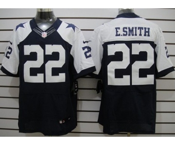 Nike Dallas Cowboys #22 Emmitt Smith Blue Thanksgiving Elite Jersey