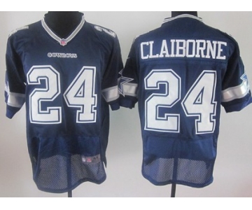 Nike Dallas Cowboys #24 Morris Claiborne Blue Elite Jersey