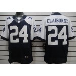 Nike Dallas Cowboys #24 Morris Claiborne Blue Thanksgiving Elite Jersey