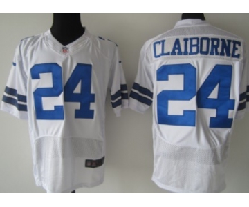 Nike Dallas Cowboys #24 Morris Claiborne White Elite Jersey
