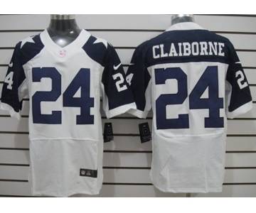 Nike Dallas Cowboys #24 Morris Claiborne White Thanksgiving Elite Jersey