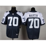 Nike Dallas Cowboys #70 Zack Martin Blue Thanksgiving Elite Jersey