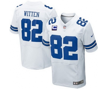Nike Dallas Cowboys #82 Jason Witten White C Patch Elite Jersey