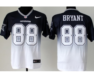 Nike Dallas Cowboys #88 Dez Bryant Blue/White Fadeaway Elite Jersey