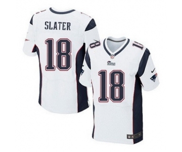 Men's New England Patriots #18 Matthew Slater White Road NFL Nike Elite Jersey