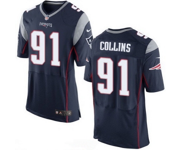 Men's New England Patriots #91 Jamie Collins NEW Navy Blue Team Color Stitched NFL Nike Elite Jersey