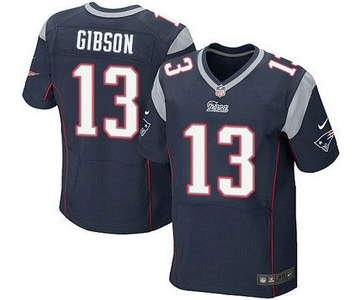 New England Patriots #13 Brandon Gibson Navy Blue Team Color NFL Nike Elite Jersey
