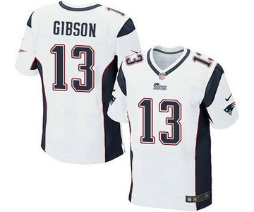 New England Patriots #13 Brandon Gibson White Road NFL Nike Elite Jersey