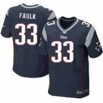 New England Patriots #33 Kevin Faulk Navy Blue Retired Player NFL Nike Elite Jersey
